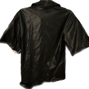 Top shop short sleeve leather shirt